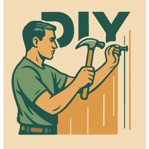 DIY Man Hammering Nail Construction
