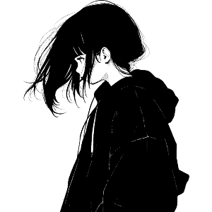 Girl in Hoodie Side View