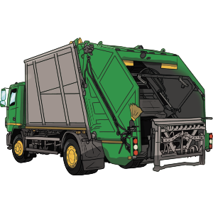 Green Refuse Lorry