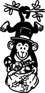 Hanging Xmas Monkey