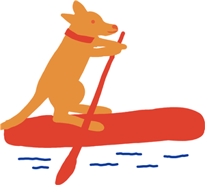 Dog paddle boarding 