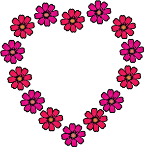 Pink Daisy Heart