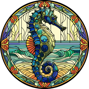 Circular Seahorse Window