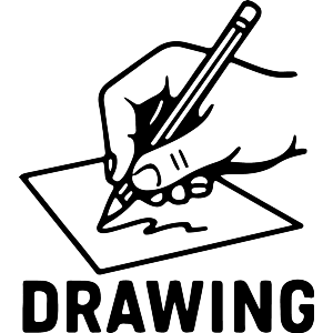 Hand Holding A Pencil And Drawing On Paper
