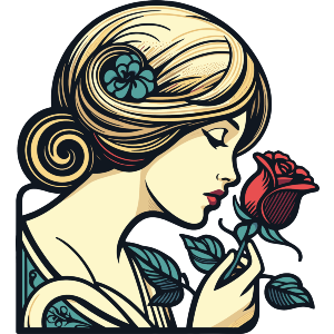 Girl With Red Rose
