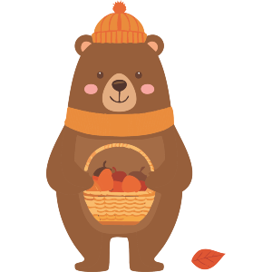 Friendly Bear With Fruit Basket