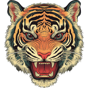 Growling Tiger Head