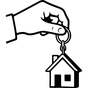 Hand Holding House Keyring
