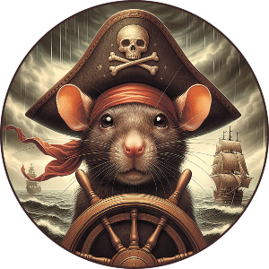 Pirate Rat Steering Ship