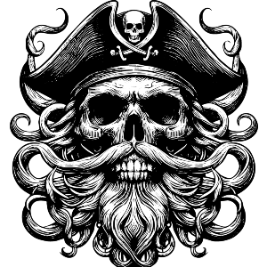 Pirate Skull with Beard