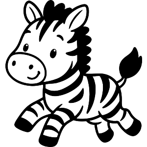 Cute Running Zebra
