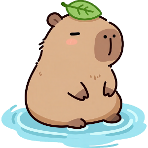 Capybara with Leaf
