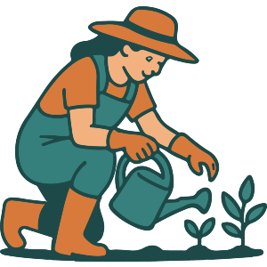 Woman Gardening Her Plants