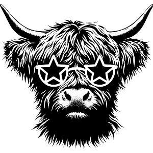 Highland Cow Rockstar