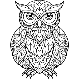 Owl Linear Art Beautiful 
