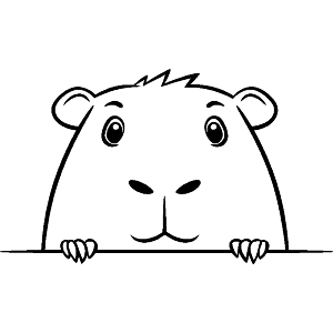 Cute Capybara Peeking