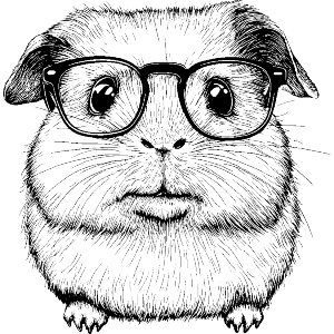 Guinea Pig Wearing Glasses