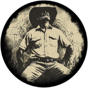 Farmer Sitting in His Field