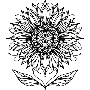 Stylised Sunflower Doodle