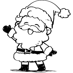 Sketchy Cute Santa Waving