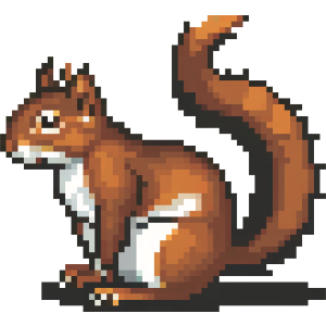 Pixel Art Red Squirrel