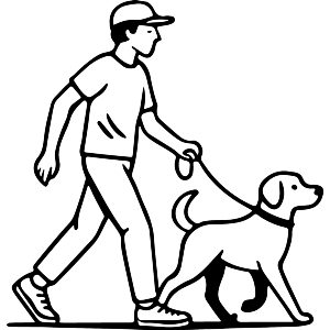 Man And Dog Walking