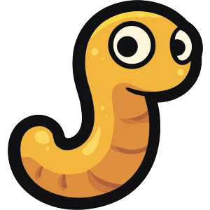 Cute Cartoon Worm