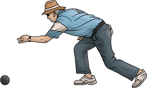 Man Playing Lawn Bowls