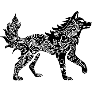 Tribal Wolf Side View