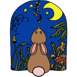 Rabbit Gazing at the Moon