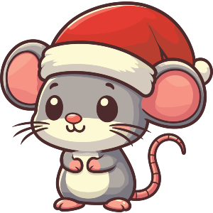 Baby Mouse Wearing Santa Hat