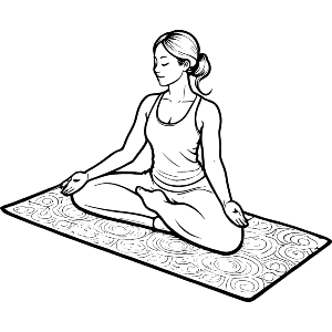 Woman Sat on Yoga Mat