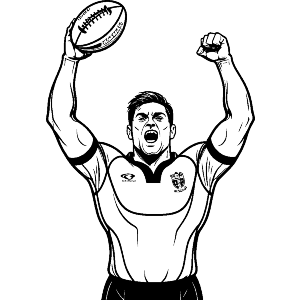 Rugby Player Celebrating