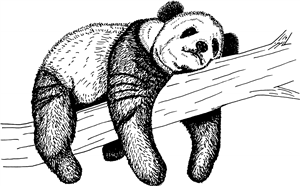 Lounging Panda On Tree