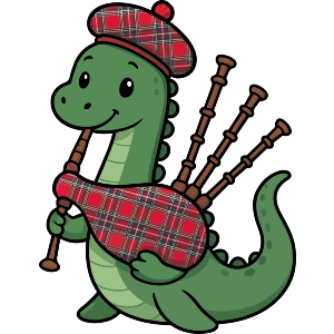 Nessie Playing Bagpipes
