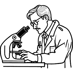 Scientist Examining a Microscope Slide