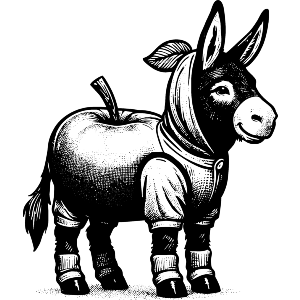 Donkey Wearing Apple Costume