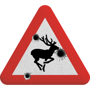 Funny Deer Crossing Sign