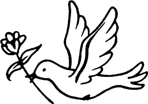 Flying Dove With Flower