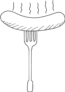 Hot Sausage On Fork