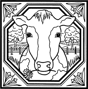Square Cow Motif