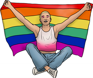 Boy Holding Pride Flag