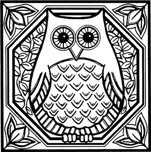 Square Owl Motif