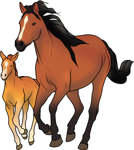 Running Mare & Foal