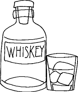 Whiskey Bottle & Glass