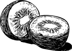Halved Kiwi Fruit