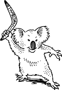 Koala With Boomerang
