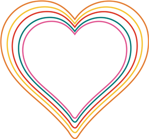 Colorful Heart Shape Lines Multi Coloured Rainbow