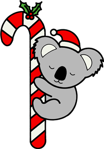 Koala Hugging Candy Cane