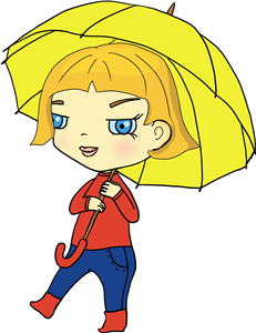 Girl Walking In The Rain